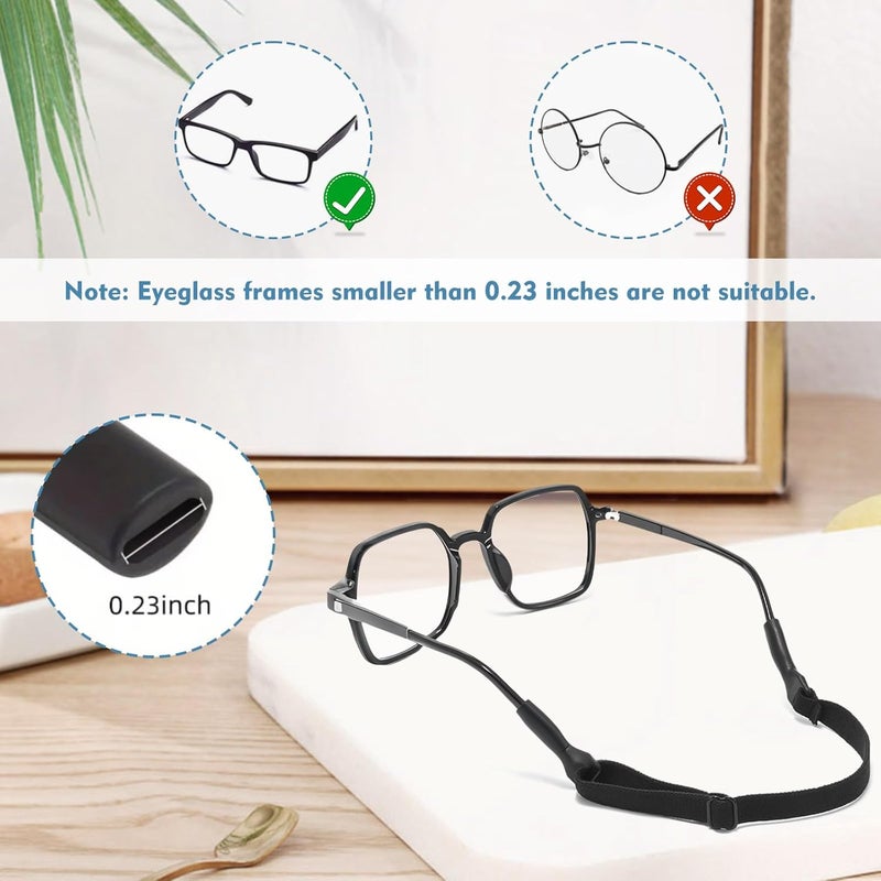 feehope 4 Pack Adjustable Glasses Strap（8.5-12.5in）, Glass Straps for Eyeglasses & Sunglasses, Anti-Slip Sports & Daily Use Eyeglass Strap - Image 5